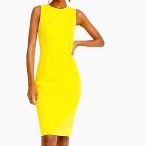 J.Crew Women’s Sheath Dress in Stretch Cotton Yellow Sleeveless SZ: 00P